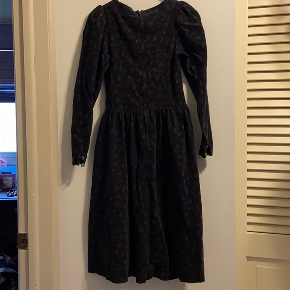 Laura Ashley Floral Corduroy Midi Dress, Size 4 - Picture 10 of 15